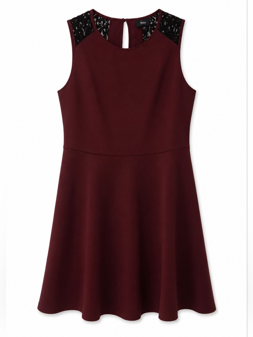 Mossimo Supply Co. Burgundy and Black Lace Detail Dress Juniors Size Medium